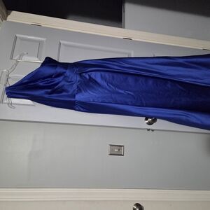 Elegant One Shoulder Blue Dress